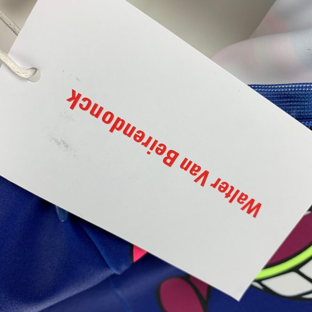 WALTER VAN BEIRENDONCK FW21 Size L Blue Graphic Nylon Jersey Bike Top - Picture 5 of 7